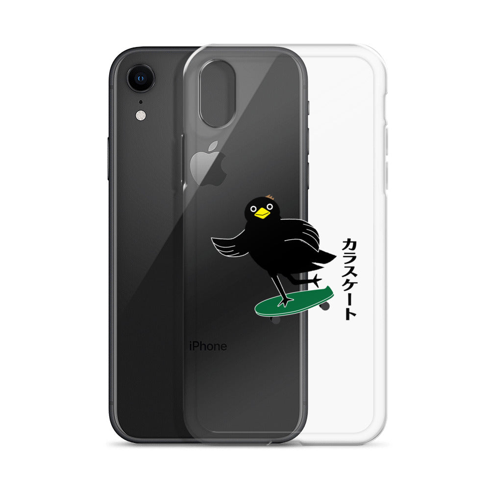 Clear Case for iPhone® Skateboarding Crow