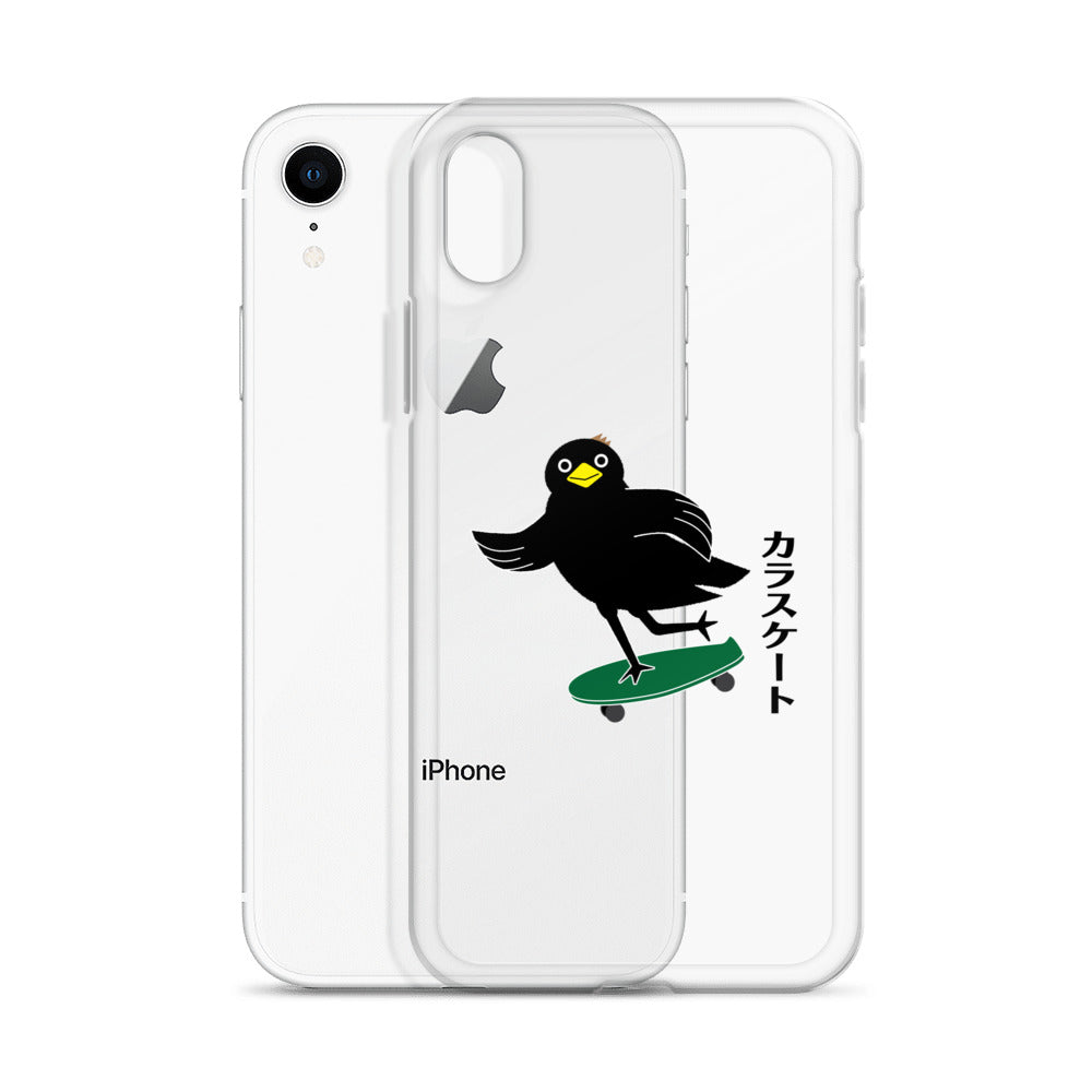 Clear Case for iPhone® Skateboarding Crow