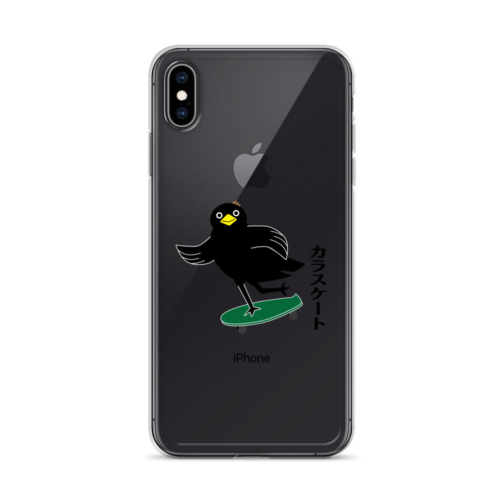 Clear Case for iPhone® Skateboarding Crow