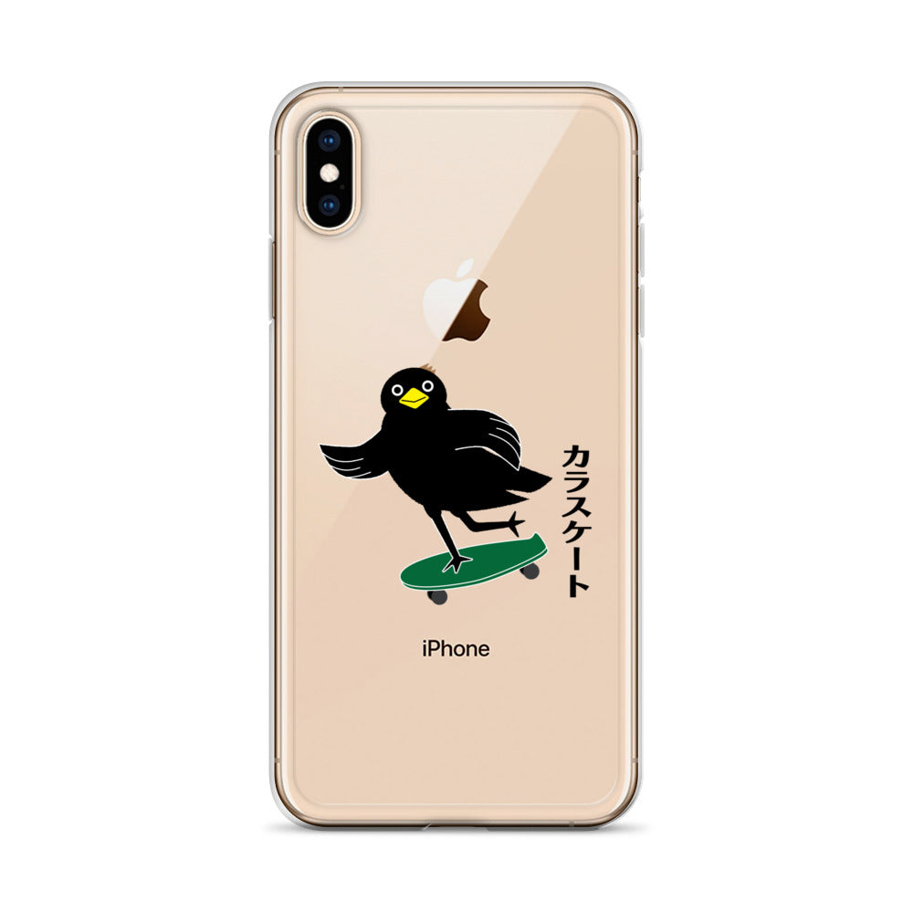 Clear Case for iPhone® Skateboarding Crow