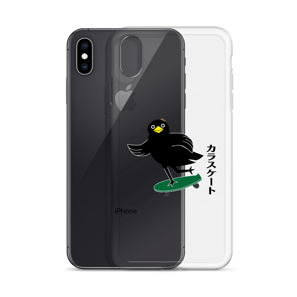 Clear Case for iPhone® Skateboarding Crow