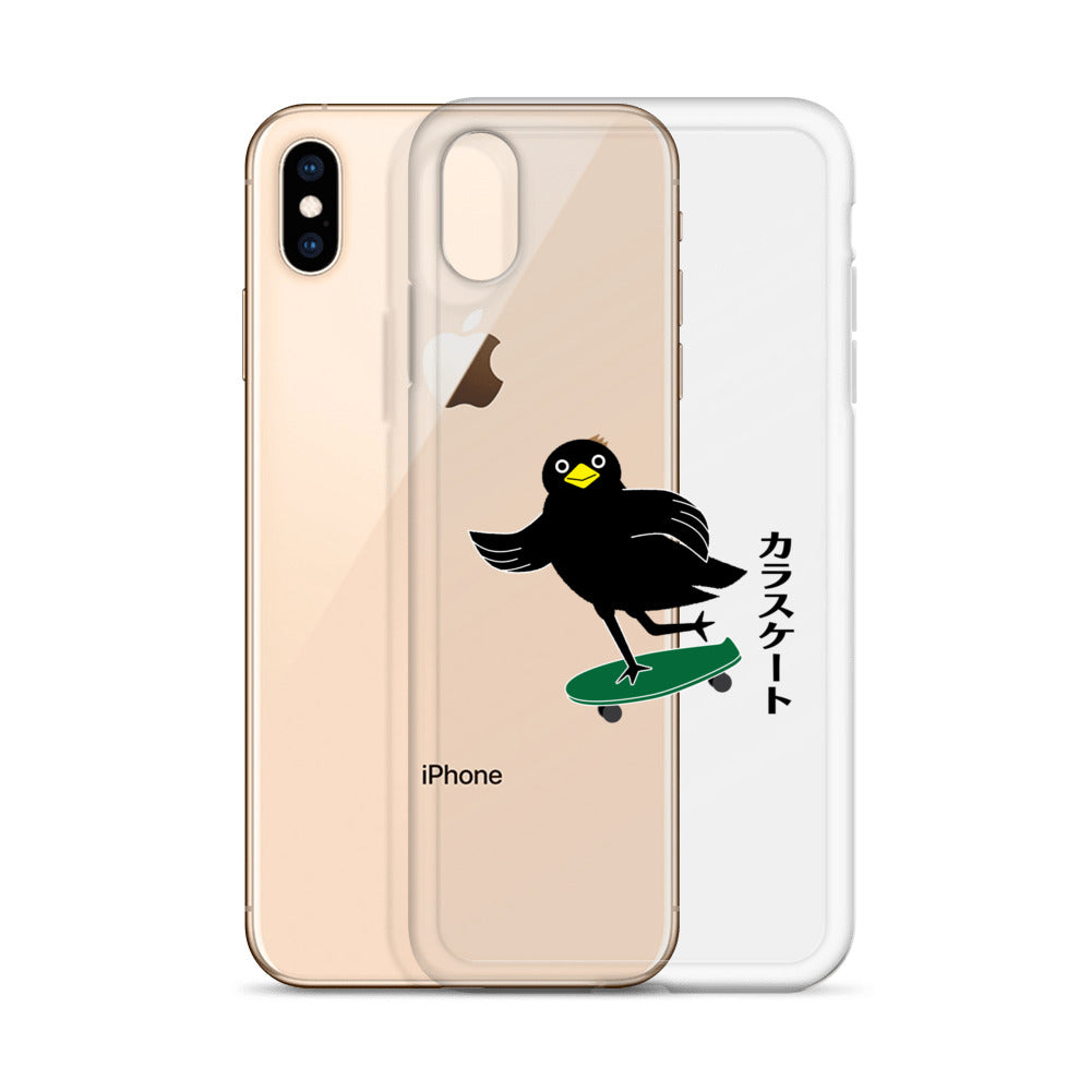 Clear Case for iPhone® Skateboarding Crow